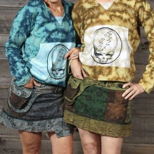 Patchwork Snap Wrap Mini Skirt